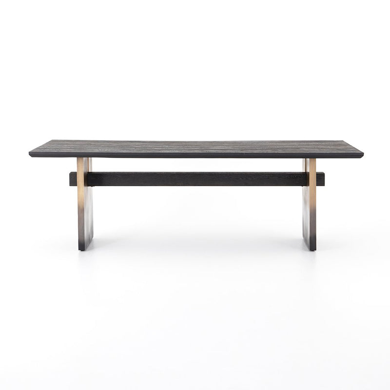 Brennan Black Oak Dining Table Side View