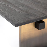 Brennan Black Oak Dining Table End Detail