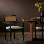Britt Dining Armchair Brushed Ebony Staged View Four Hands