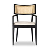 Four Hands Britt Dining Armchair Brushed Ebony Front Facing View