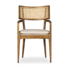 Four Hands Britt Dining Armchair Toasted Nettlewood Front View