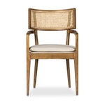 Four Hands Britt Dining Armchair Toasted Nettlewood Front View