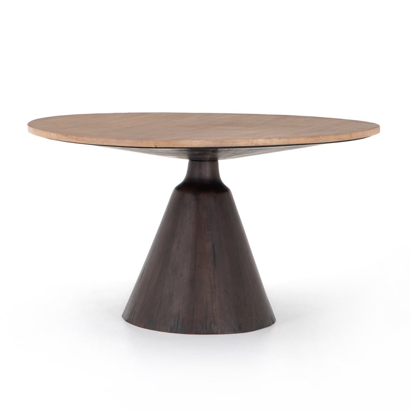 Bronx Dining Table Light Brushed Parawood full view