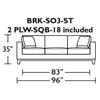 American Leather Brooke Three Seat sofa dimensions