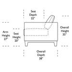 Brooke Sofa by American Leather side view dimensions