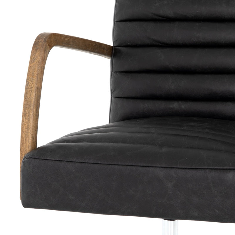 Bryson Desk Chair - Channeled Seat and Back