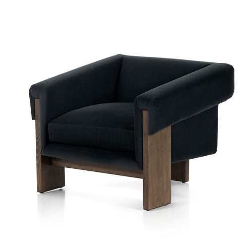 Clermont Chair Charcoal Worn Velvet Four Hands Artesanos Design