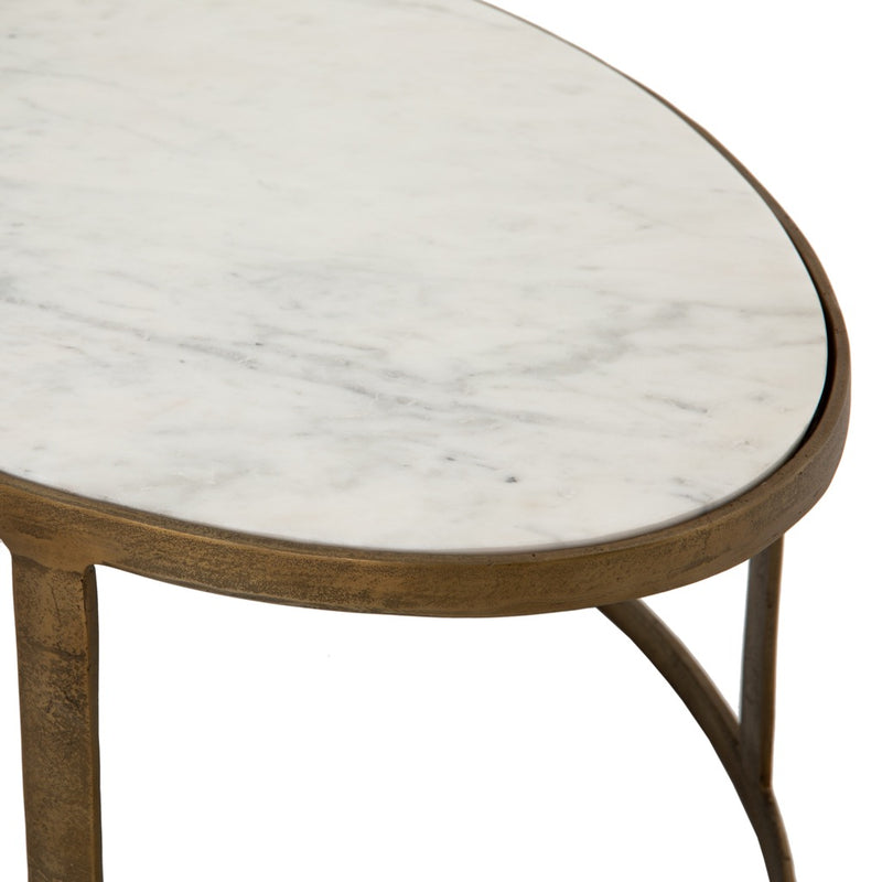 Calder Nesting Coffee Table - Polished White Marble Top
