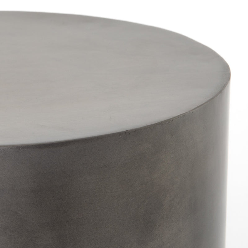 Cameron End Table Ombre Pewter Rounded Edge Detail Four Hands