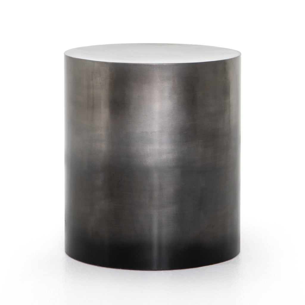 Cameron End Table Ombre Pewter Angled View IASR-107A

