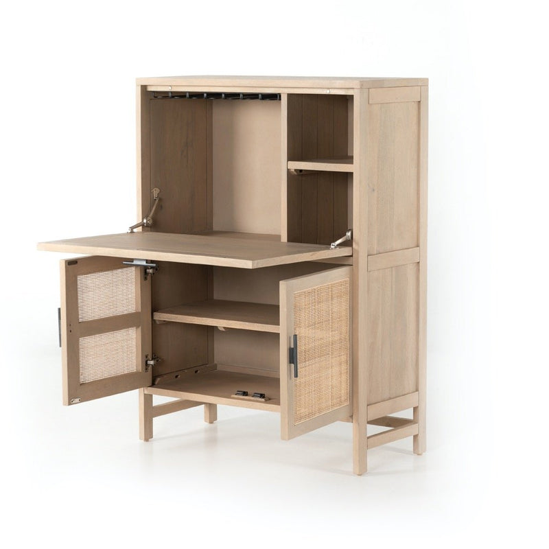 Caprice Bar Cabinet Open Drawers
