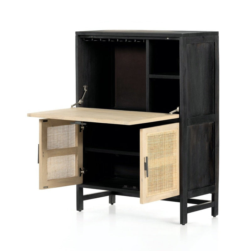 Caprice Bar Cabinet Open Cabinets