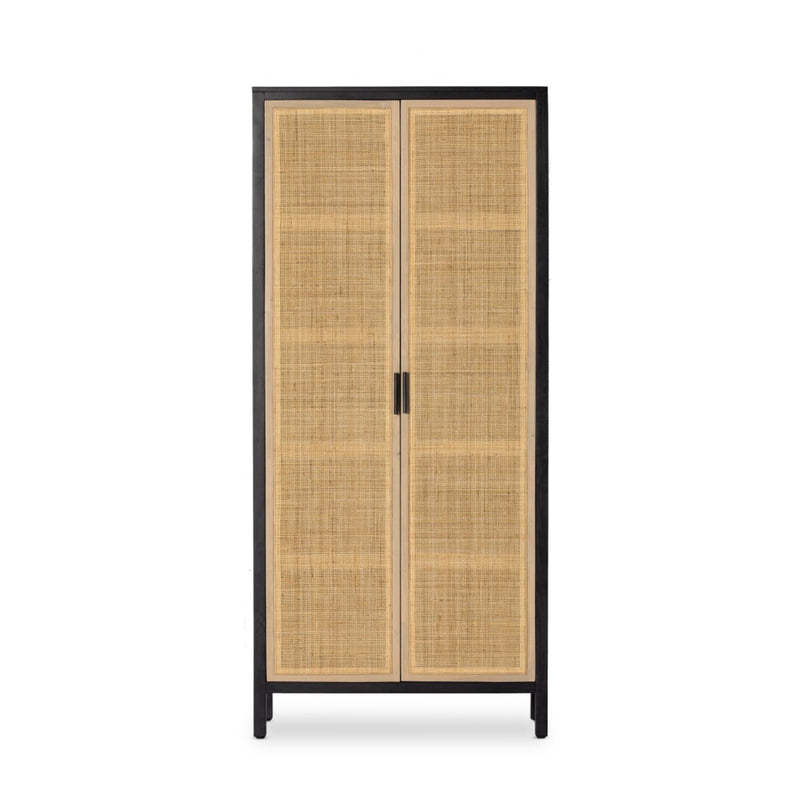 Caprice Tall Cabinet Black Wash Mango Front View 234772-002
