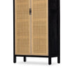 Caprice Tall Cabinet Black Wash Mango Cane Panel Doors 234772-002

