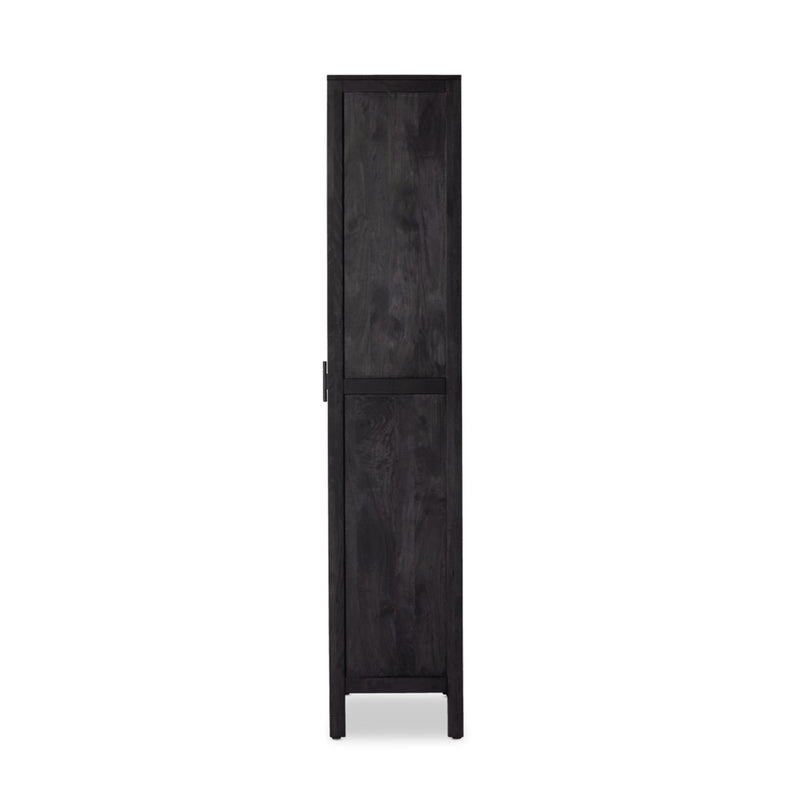 Caprice Tall Cabinet Black Wash Mango Side View 234772-002
