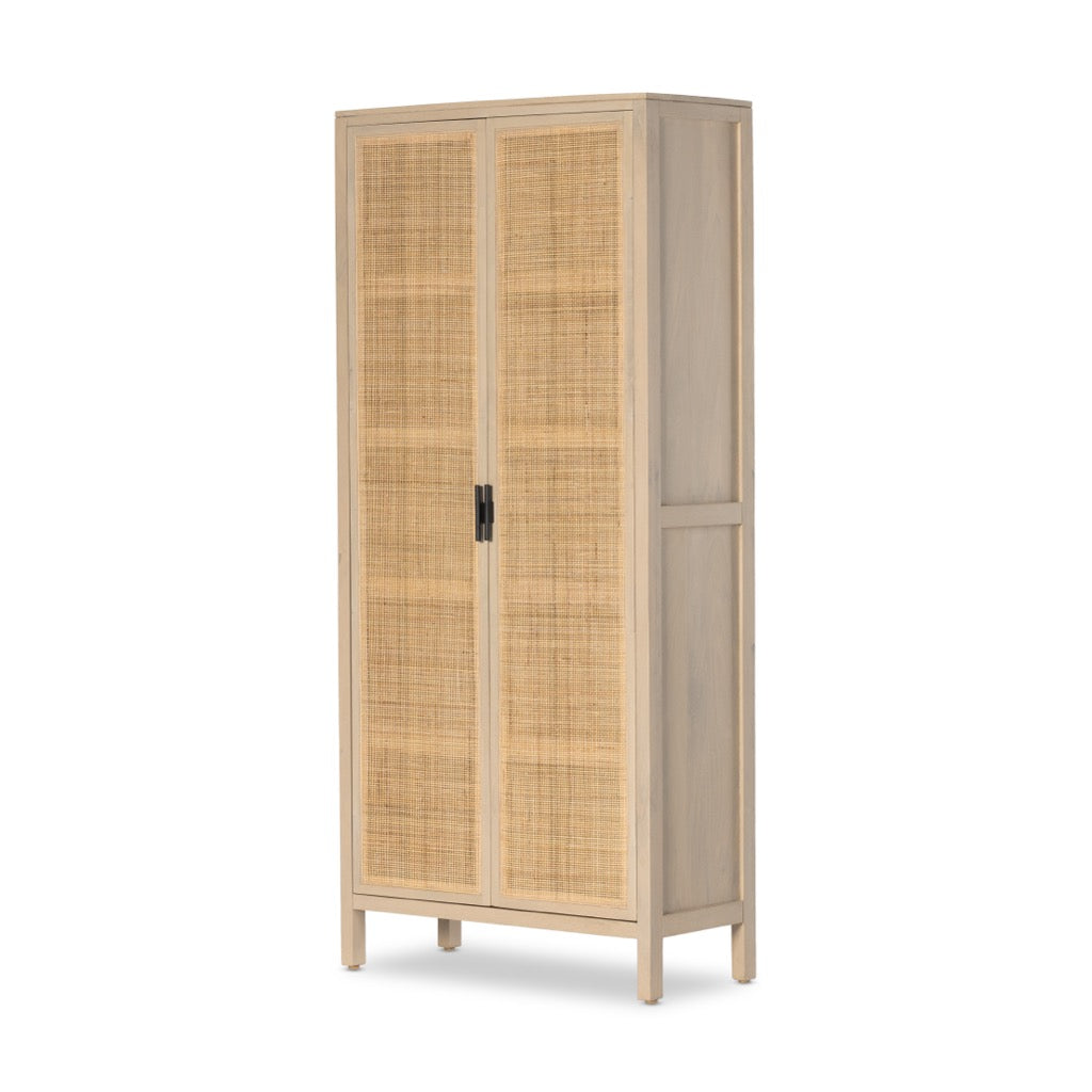 Caprice Tall Cabinet Natural Mango Angled View 234772-001
