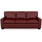 Carson Three Seat Leather Sofa by American Leather in Bali Red Hibiscus