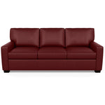 Carson Three Seat Leather Sofa by American Leather in Capri Poppy