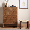Caspian 4 Drawer Dresser Staged View with Accent Stool