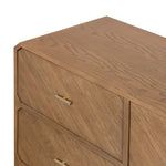 Caspian 6 Drawer Dresser Natural Ash Veneer Top Left Corner Detail 231263-001
