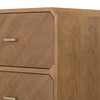 Caspian 6 Drawer Dresser Natural Ash Veneer Satin Brass Handles