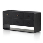Caspian 6 Drawer Dresser-Black Ash Veneer front angled view