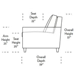 Conley Comfortable Sleeper Sofa Side Dimensions