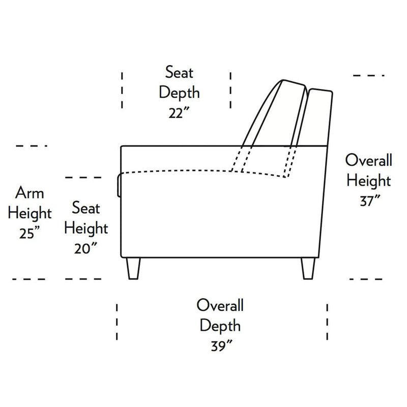 Conley Comfortable Sleeper Sofa Side Dimensions