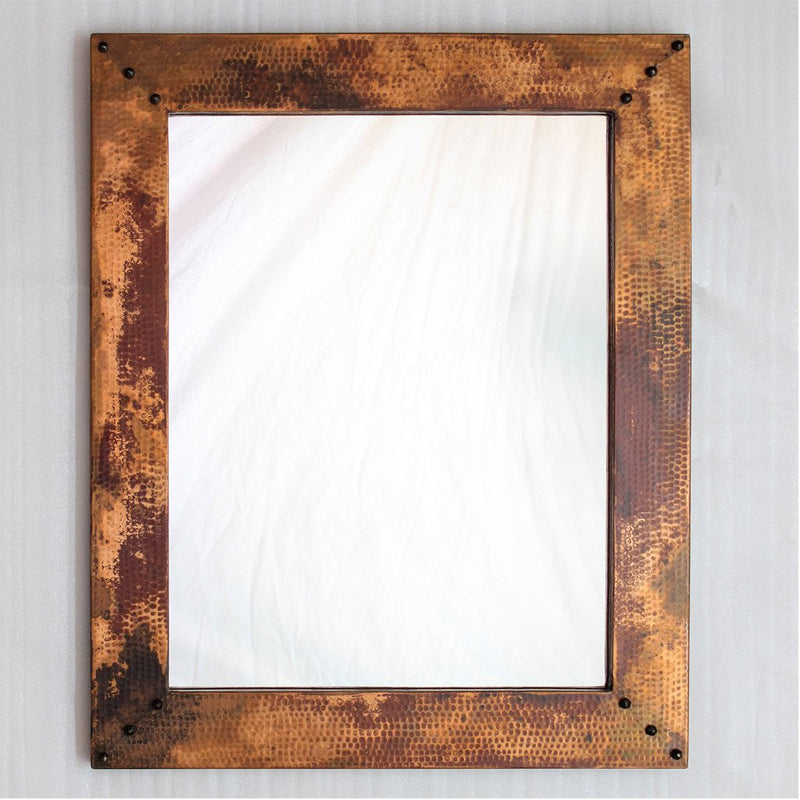 Hammered copper accent mirror - 33" x 27"