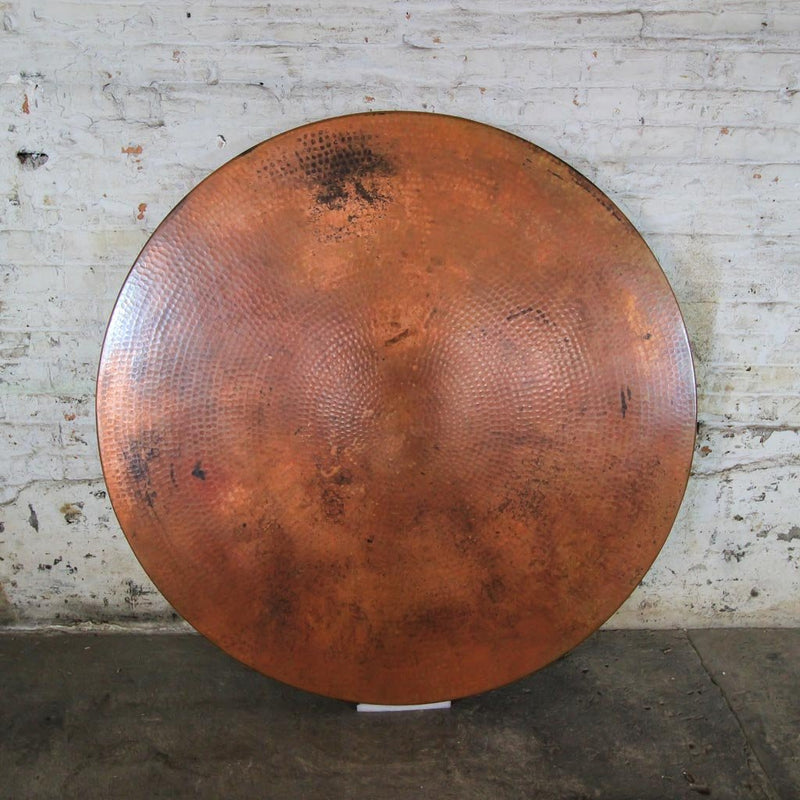 hammered copper top bar table