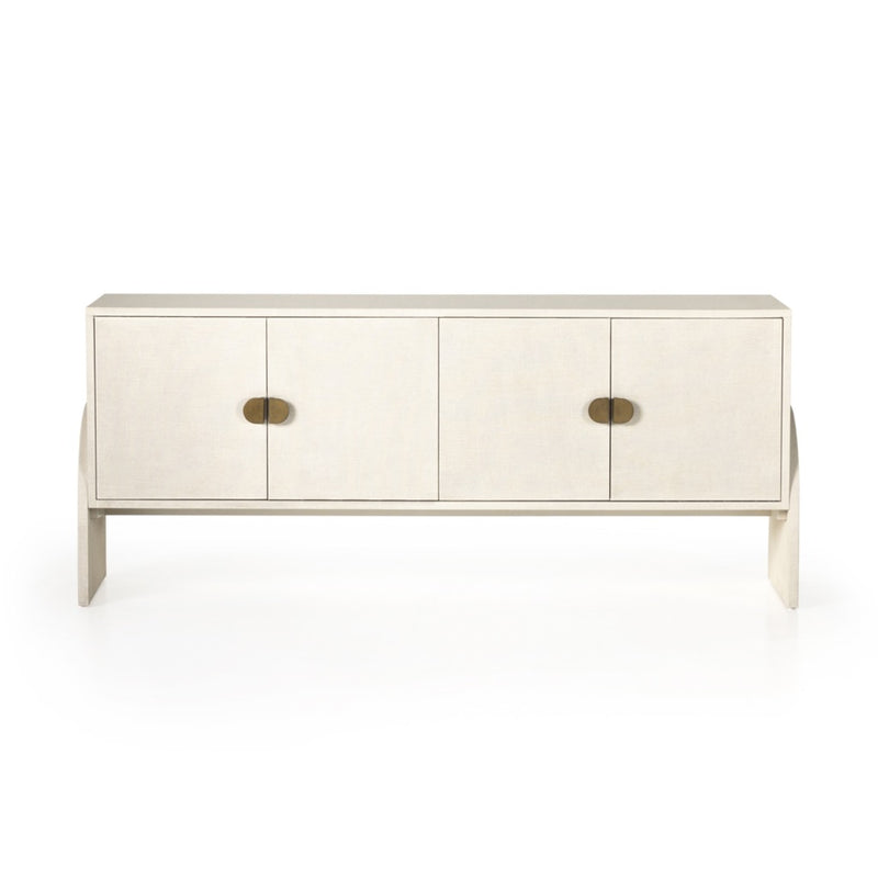 Four Hands Cressida Sideboard Ivory Painted Linen Front View