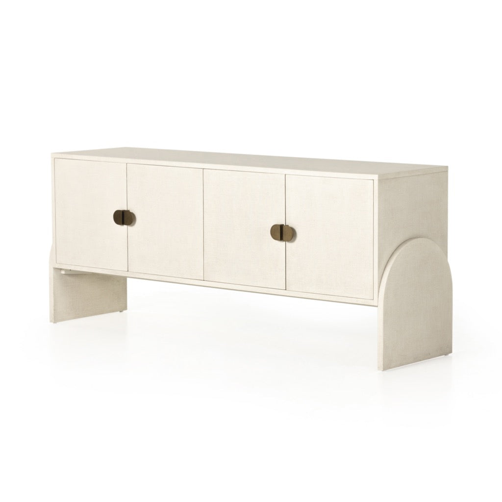 Cressida Sideboard Ivory Painted Linen Angled View 229274-001
