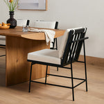 Crete Dining Chair paired with wooden dining table