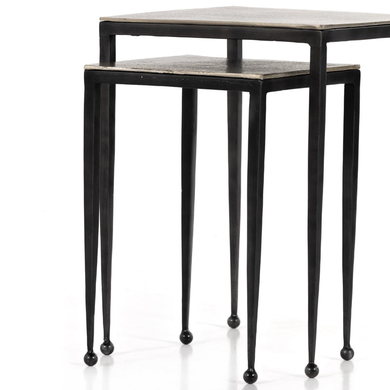 Dalston Nesting End Table Antique Nickel Iron Legs 101650-002
