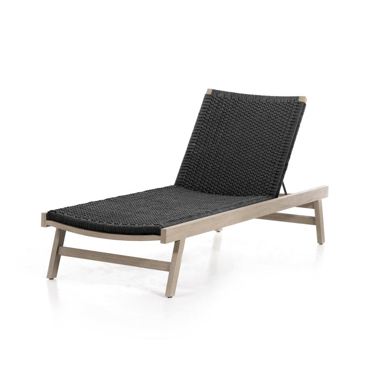 Delano Outdoor Chaise Weathered Grey Angled View 226919-002
