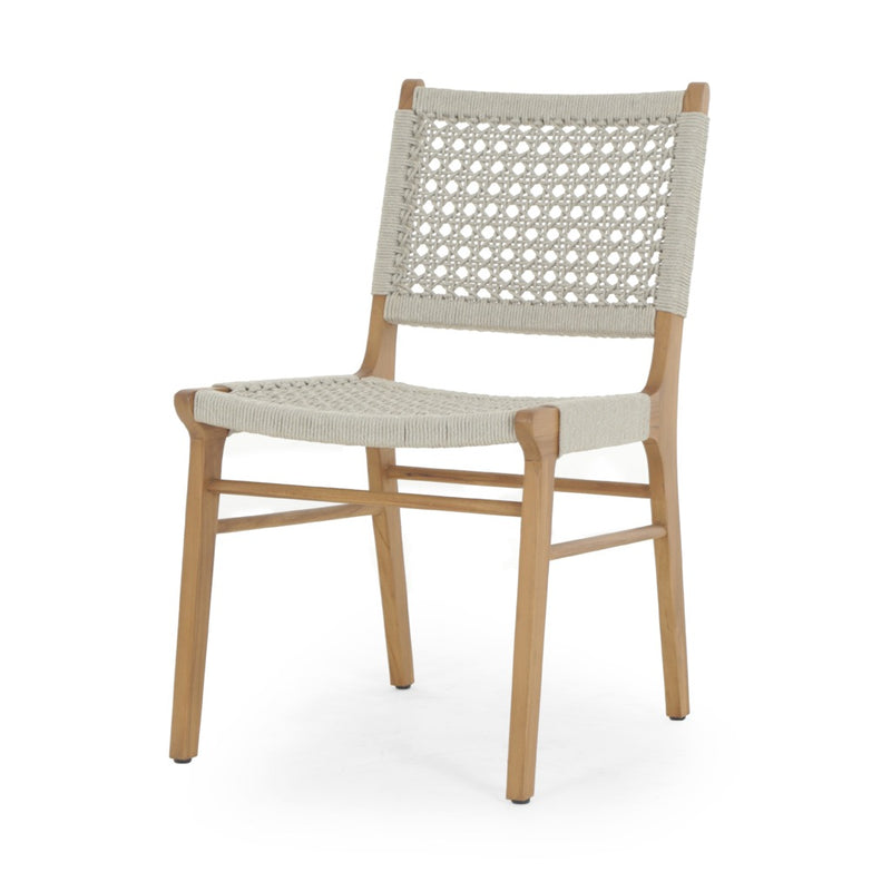 Delmar Outdoor Dining Chair Natural Angled View Four Hands