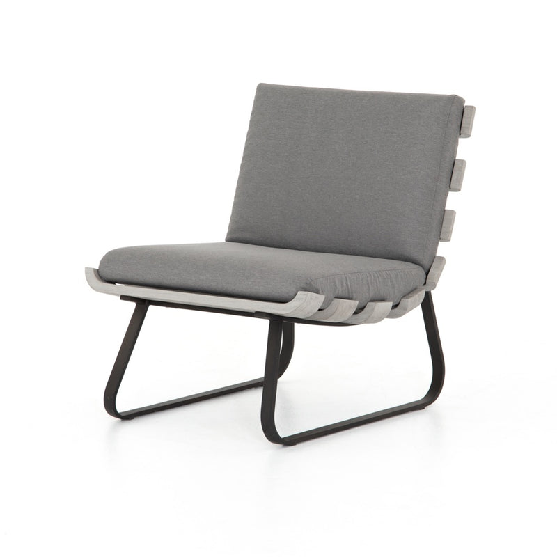 Dimitri Outdoor Chair Charcoal Angled View Four Hands