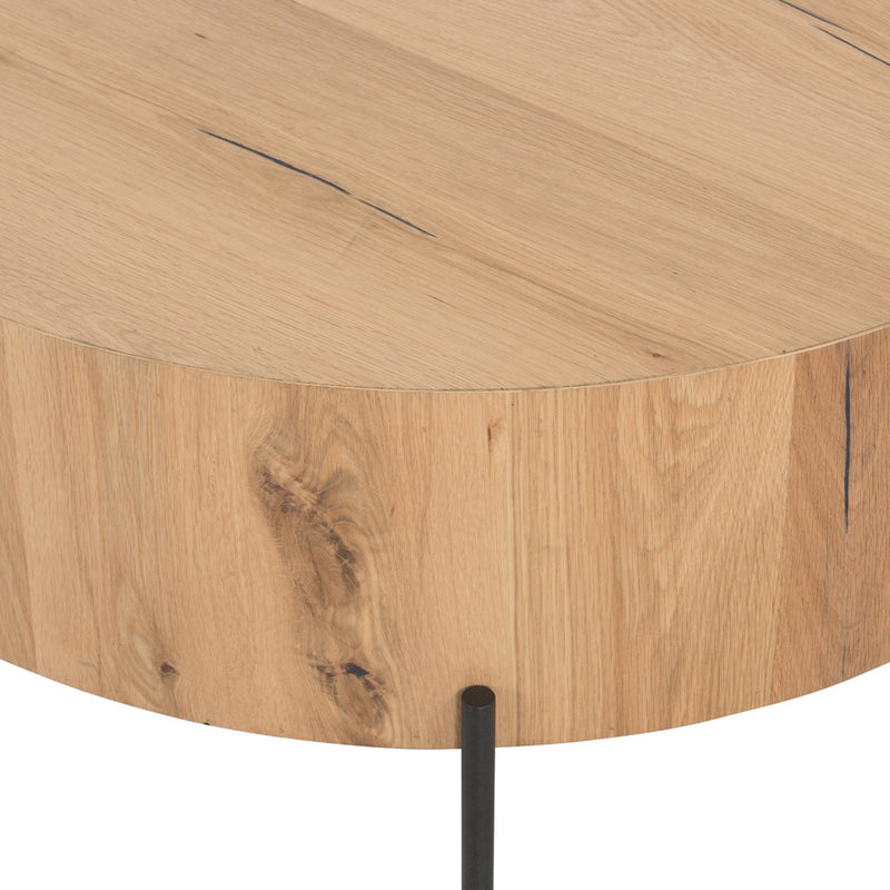 Eaton Drum Coffee Table - Thick Oak Veneer