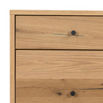 Eaton Filing Cabinet Light Oak Resin Top Left Corner Detail