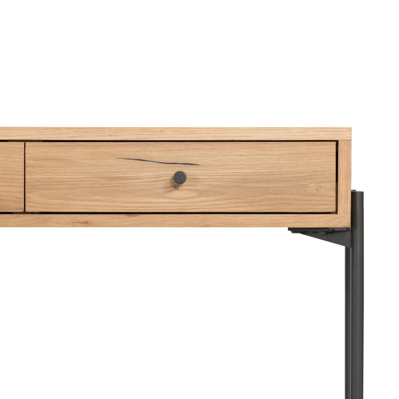 Four Hands Eaton Modular Desk Light Oak Resin Front Facing Drawer