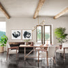 Four Hands Mika Dining Table in a room with wall art by Beth Winterburn