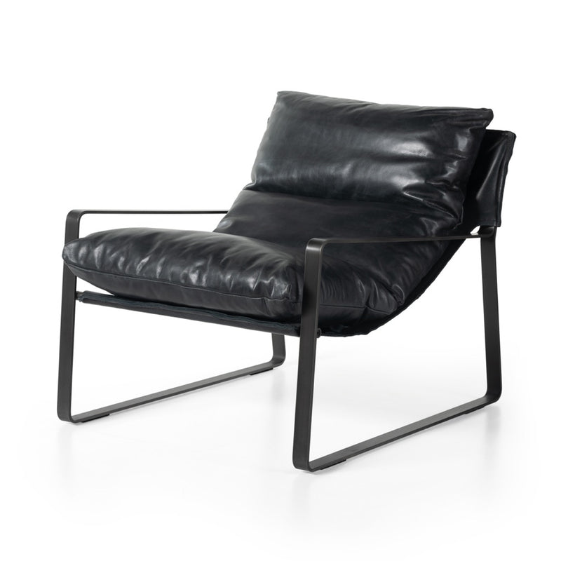Emmett Sling Chair Dakota Black Angled View 105995-017

