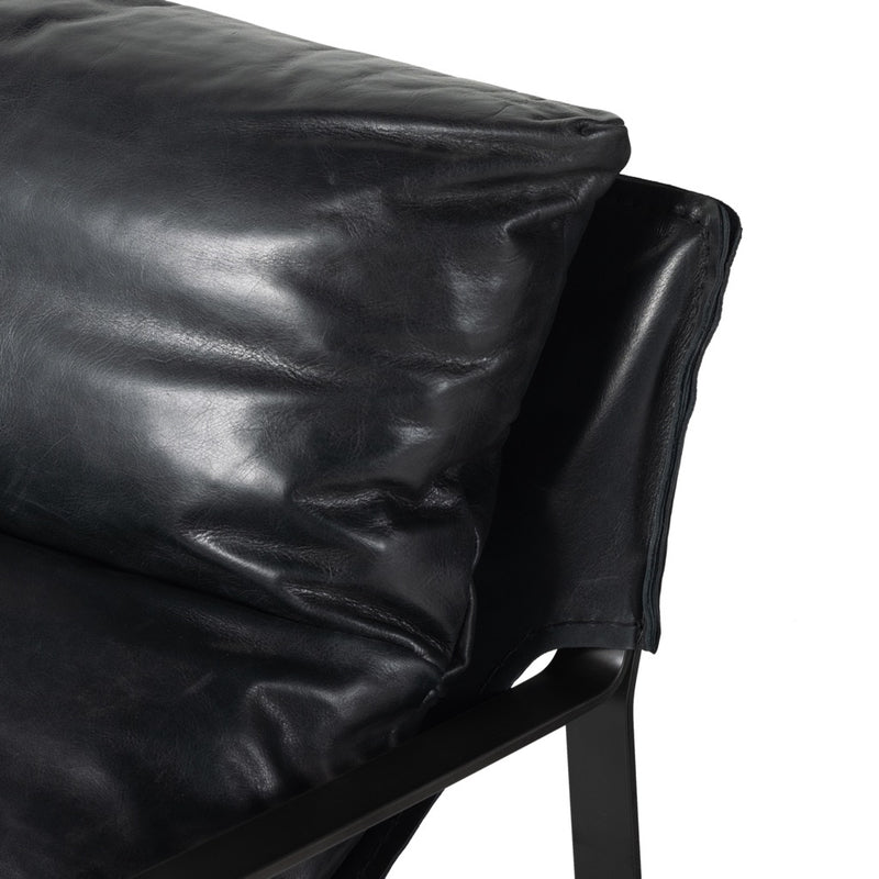 Emmett Sling Chair Dakota Black Top Grain Leather Backrest 105995-017
