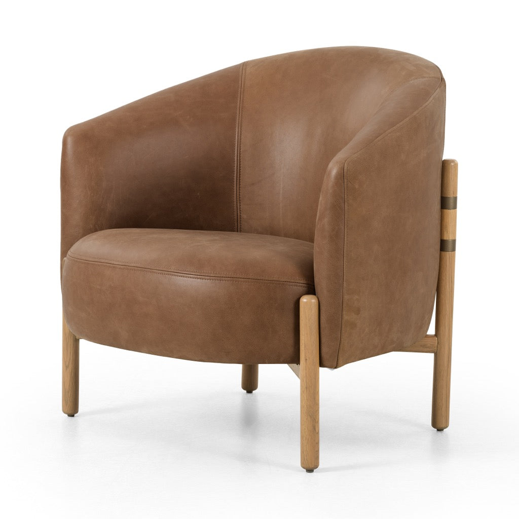 Enfield Accent Chair Palermo Cognac Angled View 108626-004
