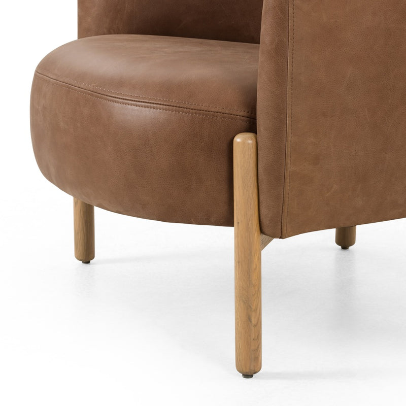 Enfield Accent Chair Palermo Cognac Solid Oak Legs 108626-004
