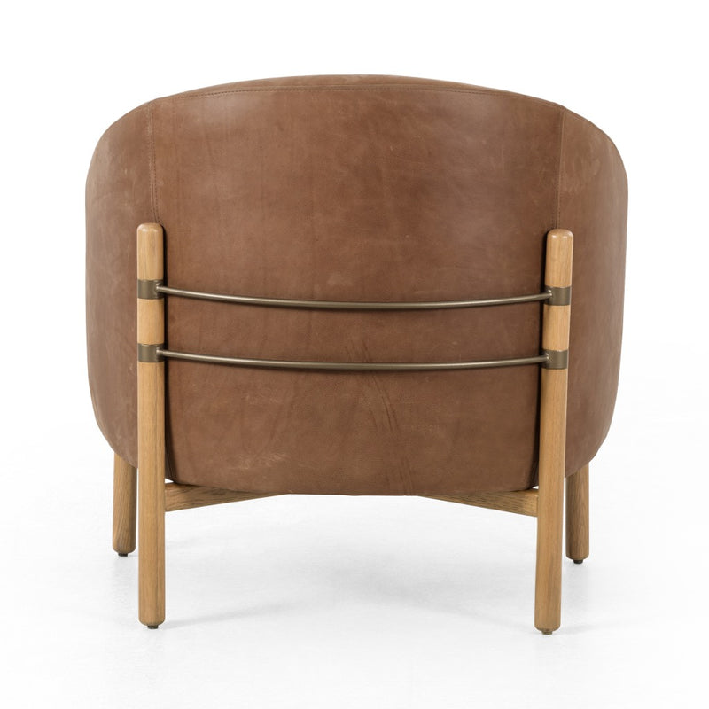 Enfield Accent Chair Palermo Cognac Back View Four Hands