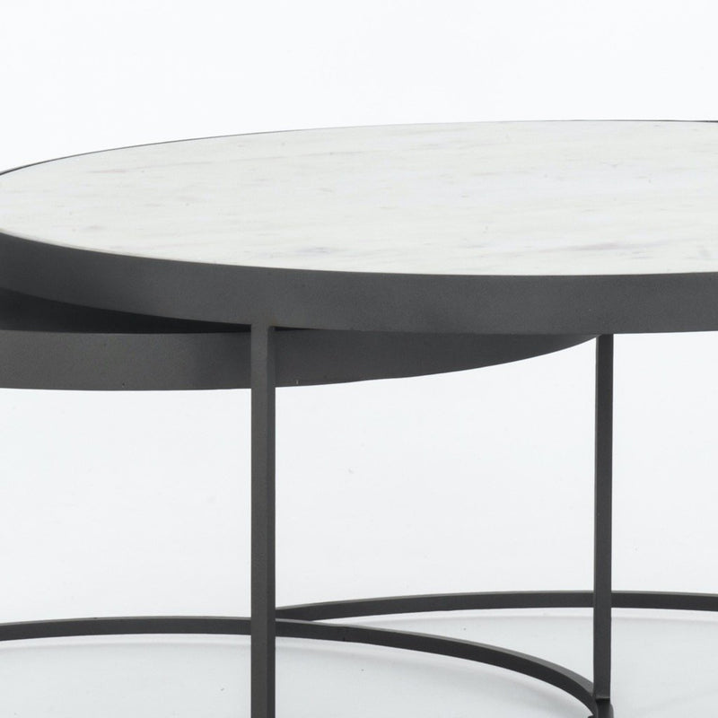 Evelyn Round Nesting Coffee Table Large and Small Table