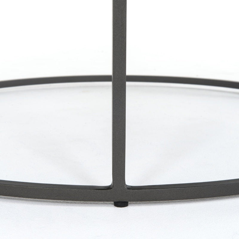 Evelyn Round Nesting Coffee Table Iron Legs