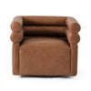 Evie Swivel Chair Palermo Cognac Front View 225262-002
