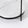 Felix Oval Nightstand White Marble Tiers